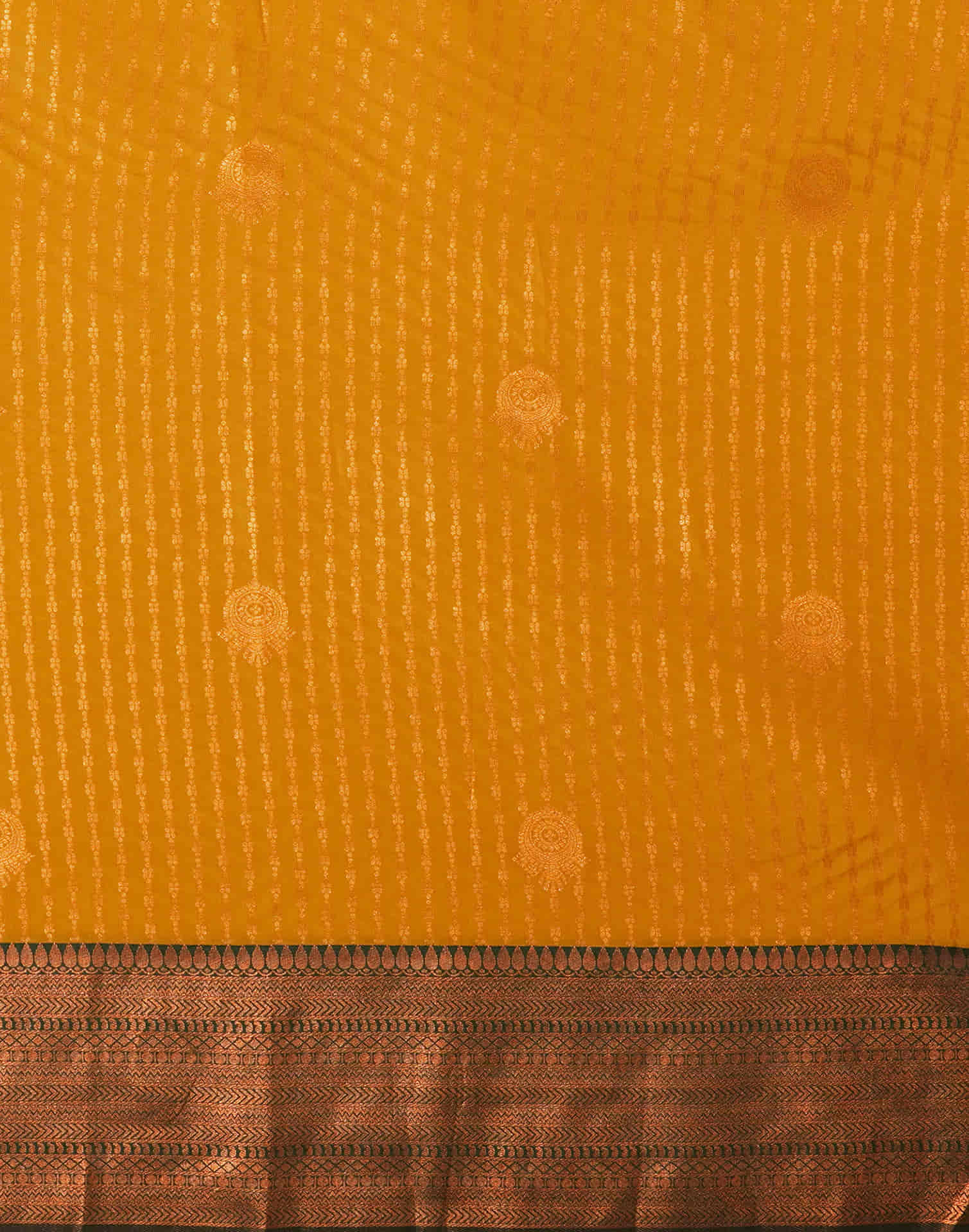 Mustard Yellow Silk Woven Kanjivaram Saree