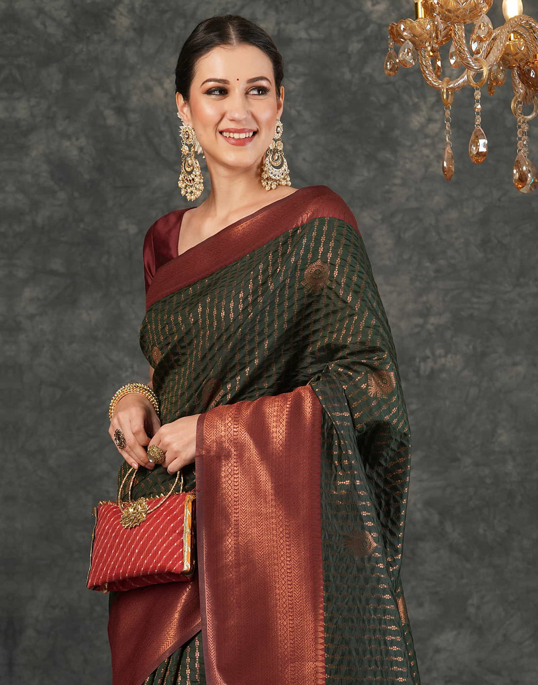 Green Silk Woven Kanjivaram Saree