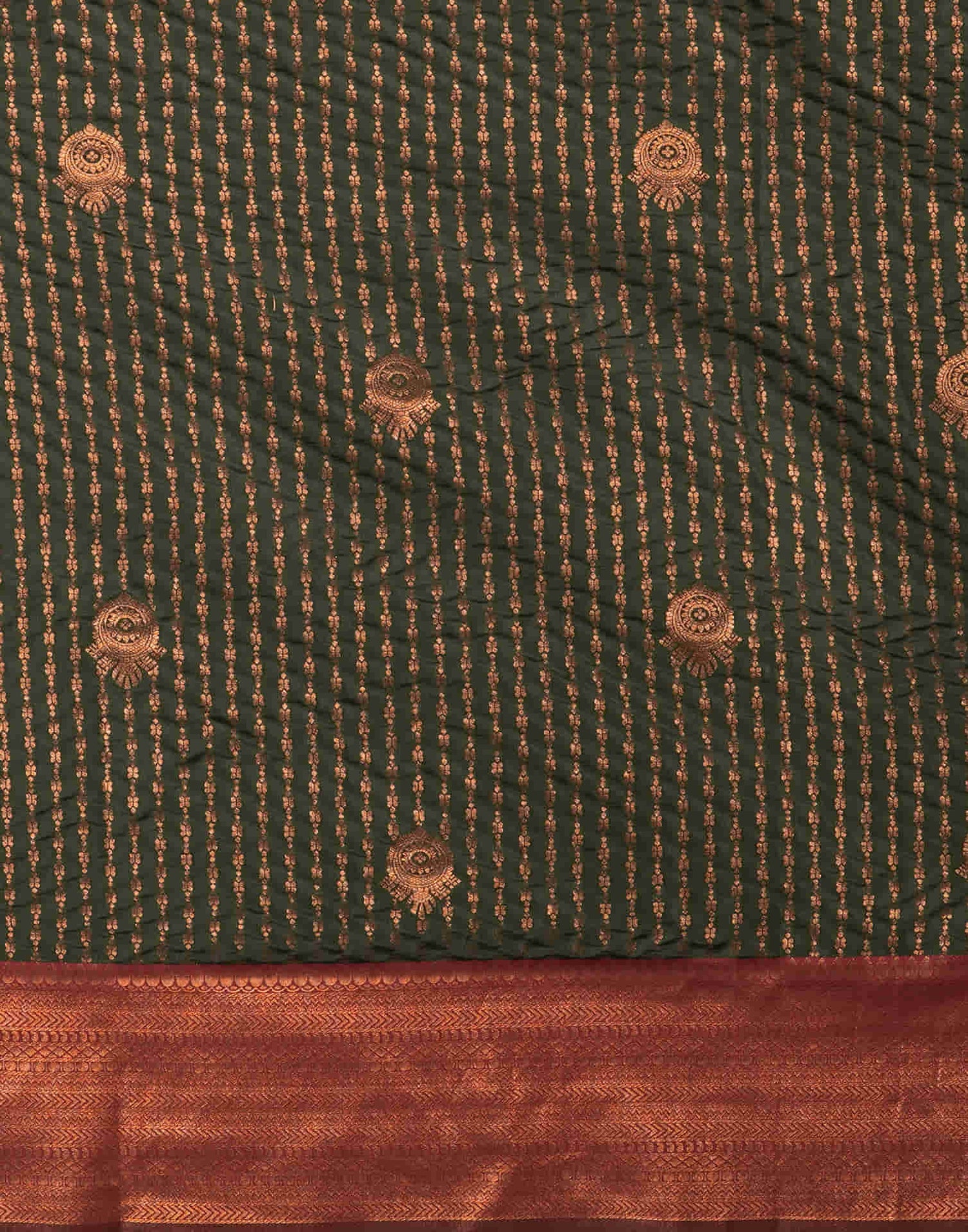 Dark Green Silk Woven Kanjivaram Saree