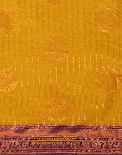 Yellow Silk Woven Kanjivaram Saree