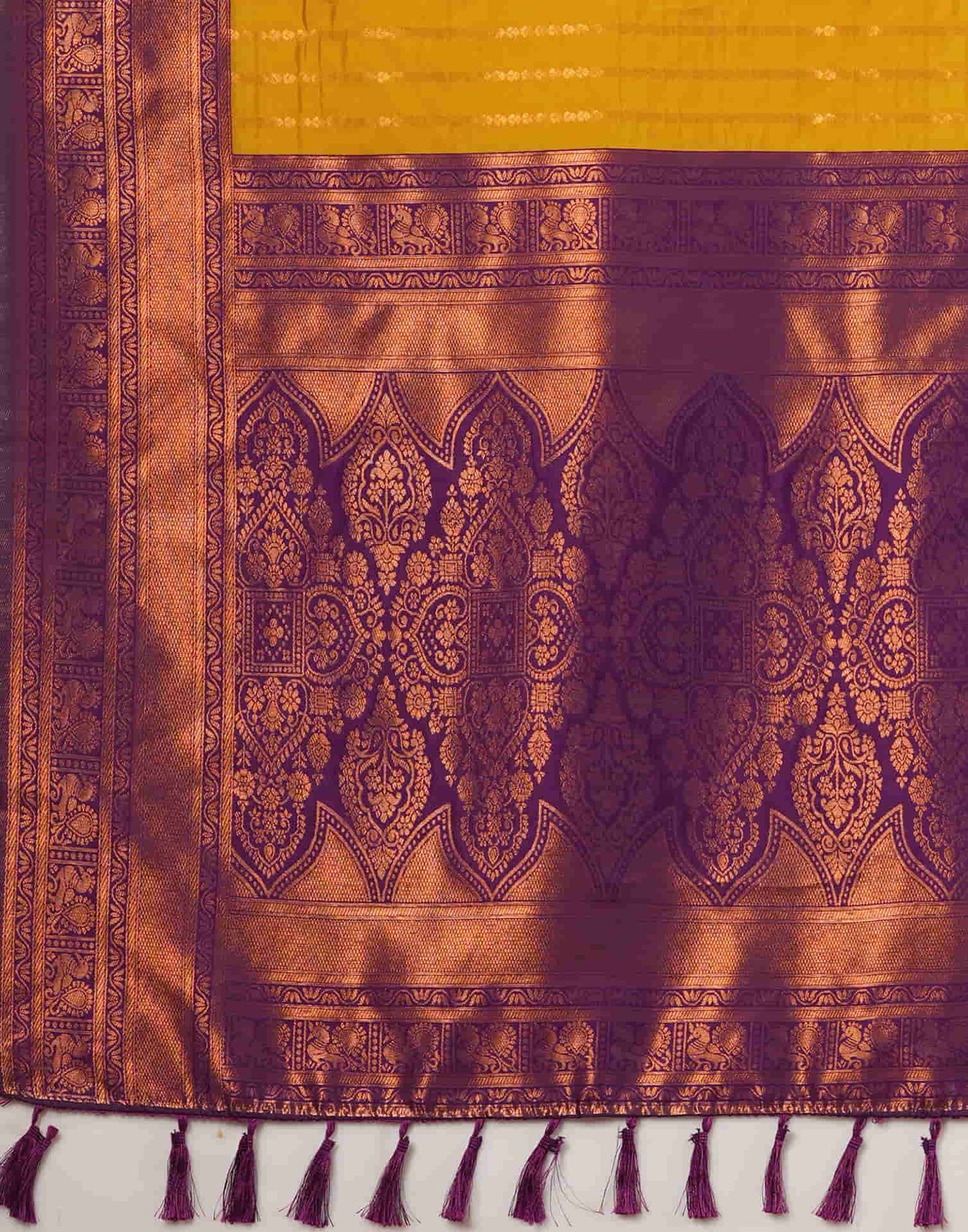 Yellow Silk Woven Kanjivaram Saree