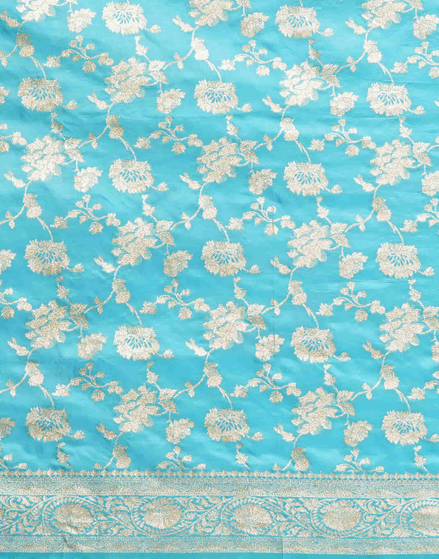 Sky Blue Silk Woven Banarasi Saree