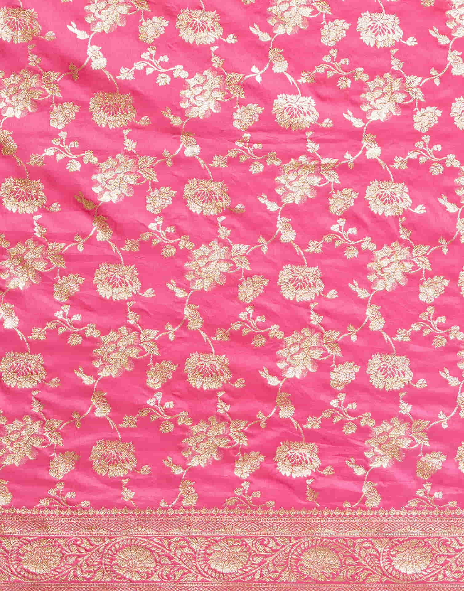 Pink Silk Woven Banarasi Saree