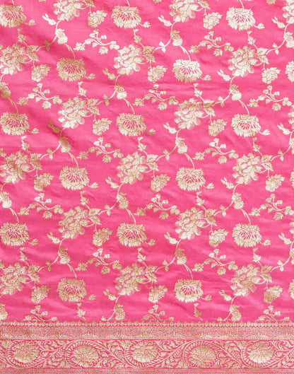 Pink Silk Woven Banarasi Saree