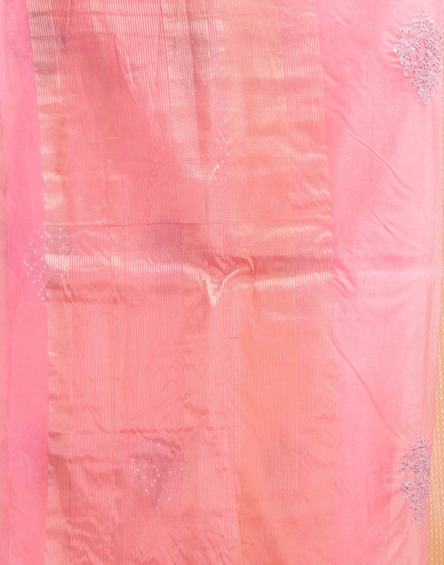 Pink Organza Sequence  Embroidery Saree