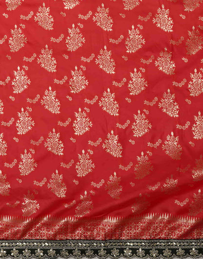 Red Silk Weaving Banarasi Saree