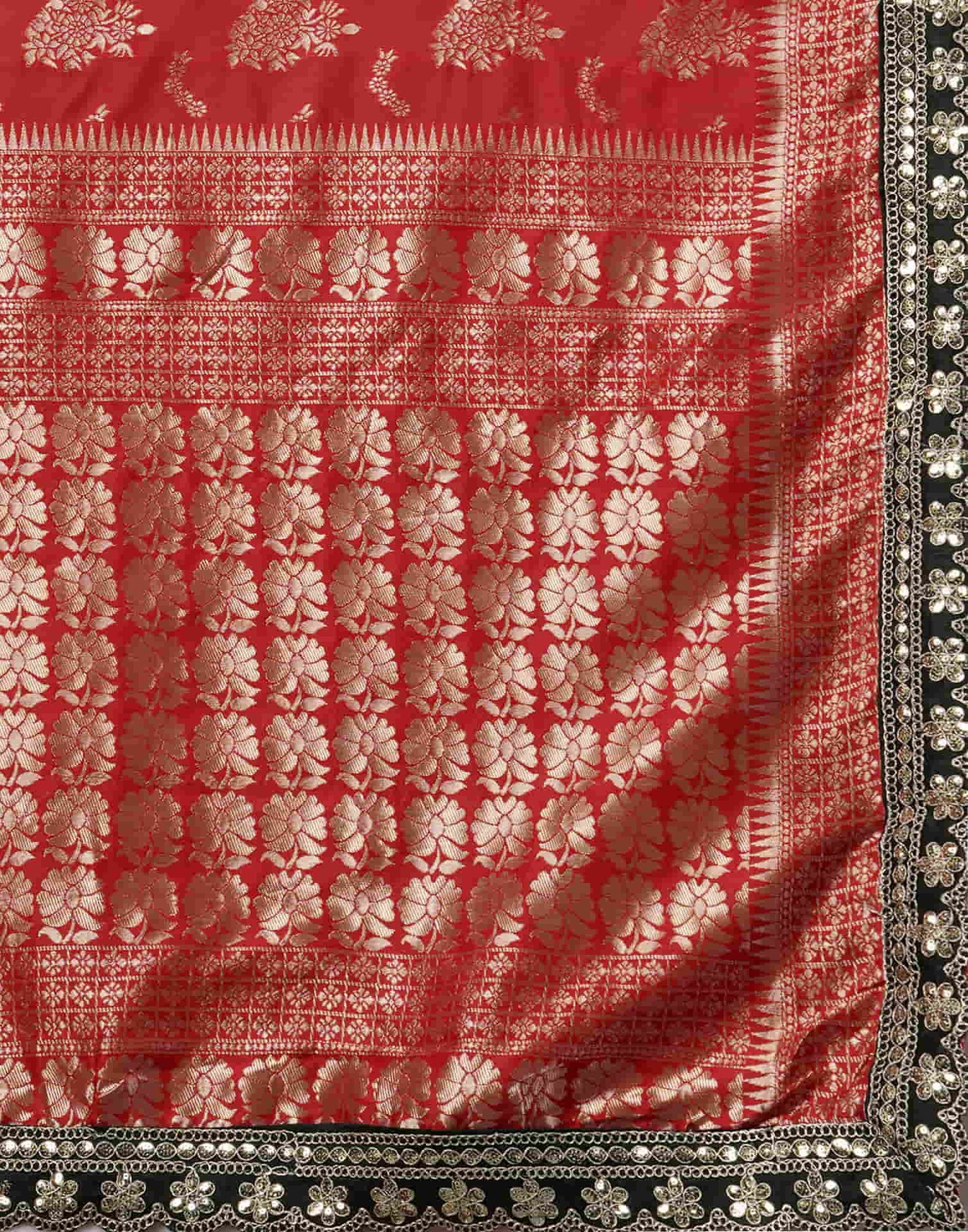 Red Silk Weaving Banarasi Saree