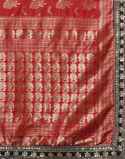 Red Silk Weaving Banarasi Saree