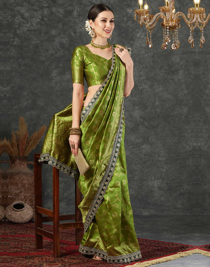 Green Silk Weaving Banarasi Saree