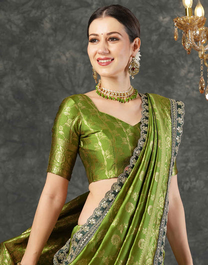 Green Silk Weaving Banarasi Saree