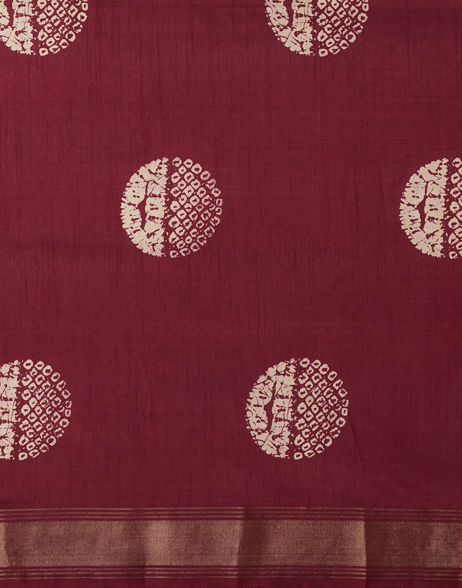 Maroon Cotton Silk Printed Printed Saree