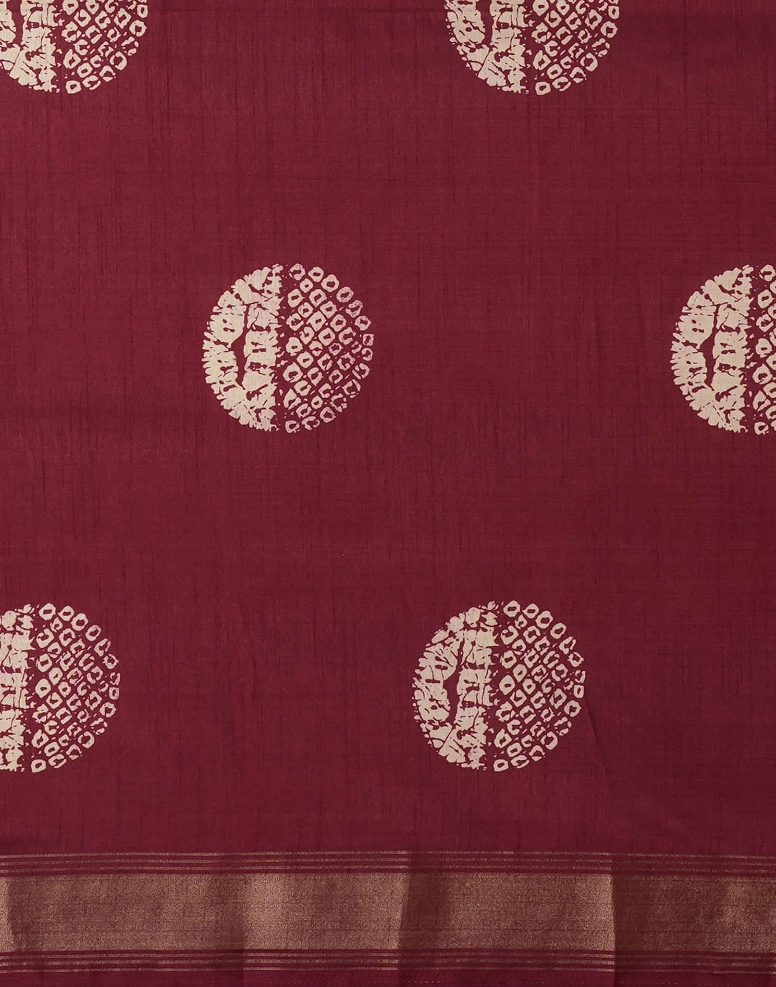 Maroon Cotton Silk Printed Printed Saree