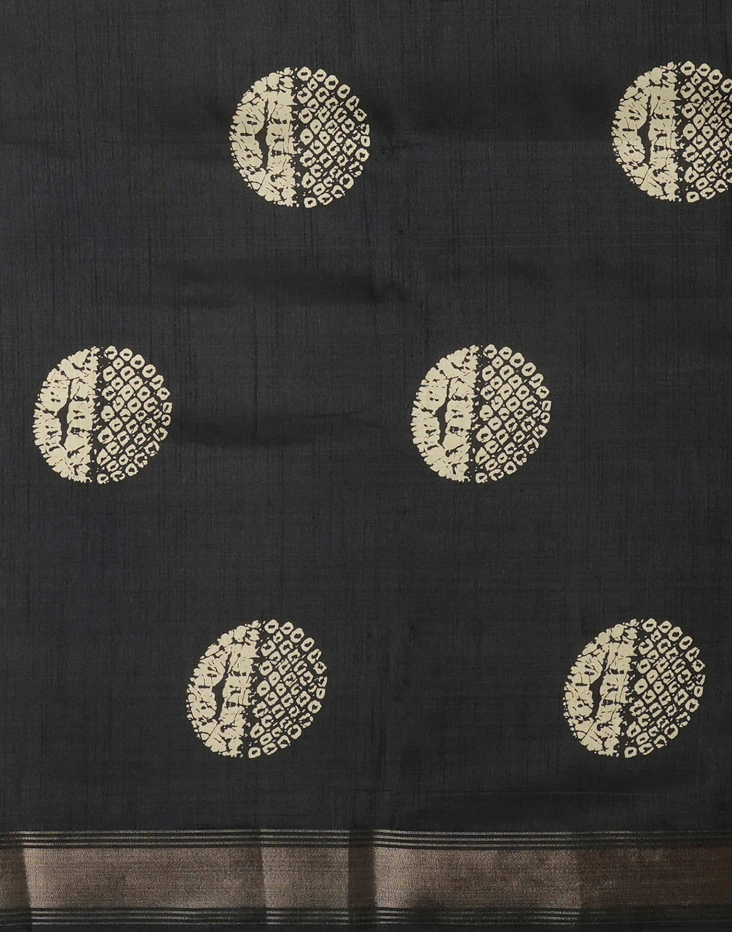 Black Cotton Silk Printed Printed Saree