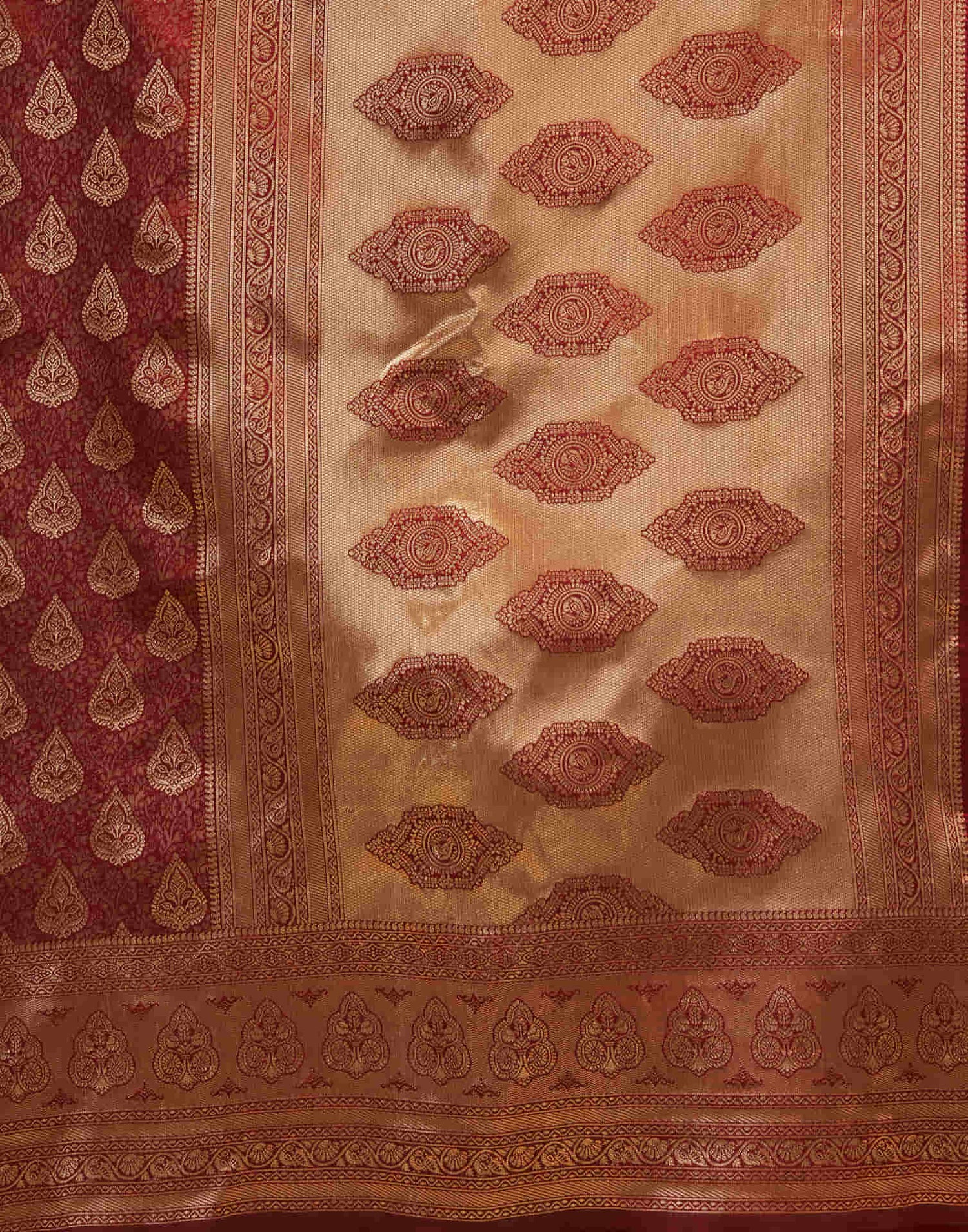 Brown Silk Woven Banarasi Saree