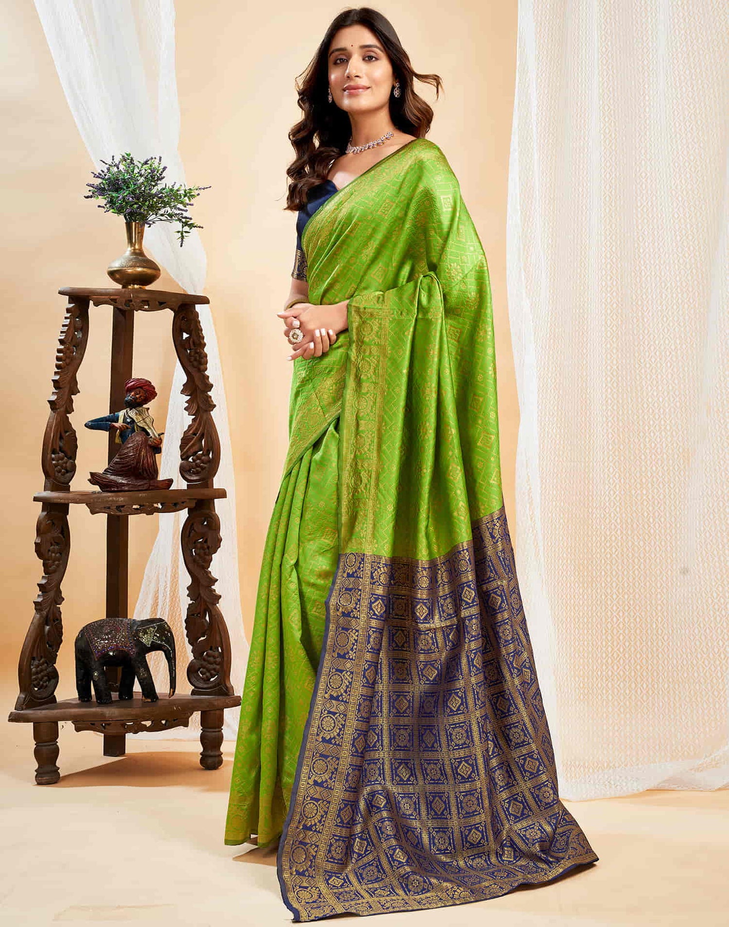 Green Silk Weaving Banarasi Saree