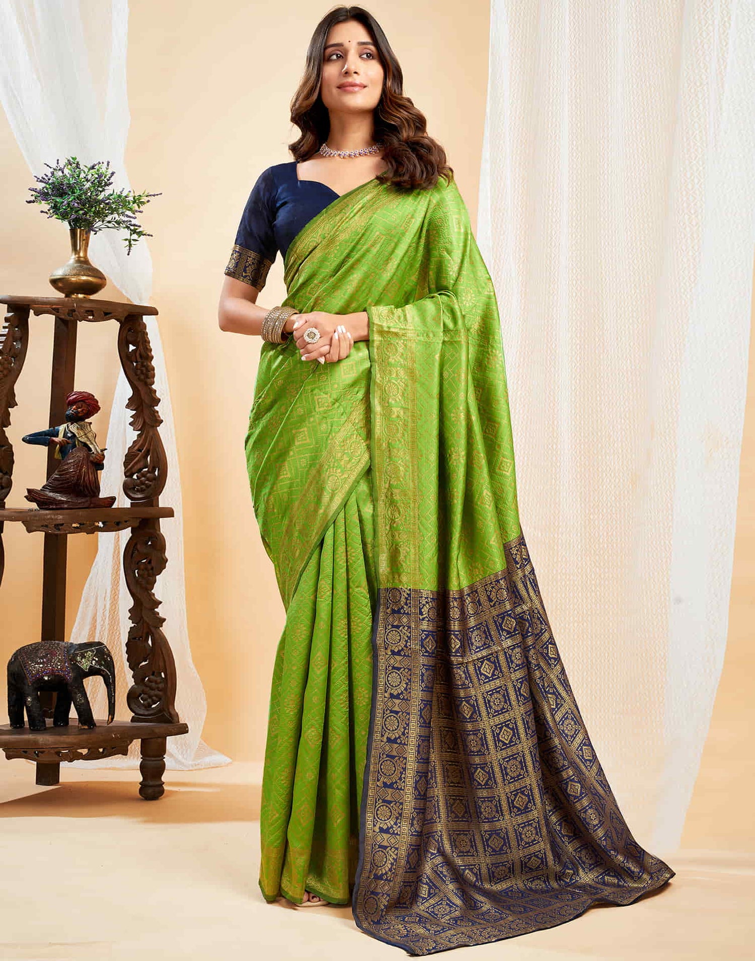 Green Silk Weaving Banarasi Saree