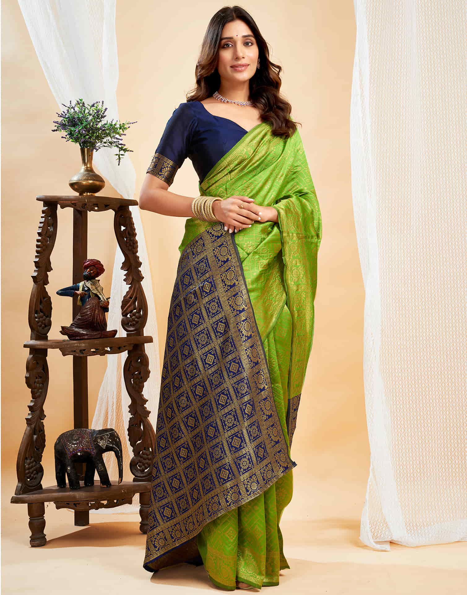 Green Silk Weaving Banarasi Saree