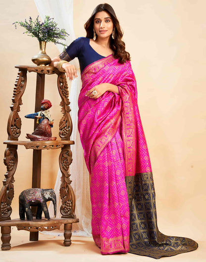 Magenta Silk Weaving Banarasi Saree