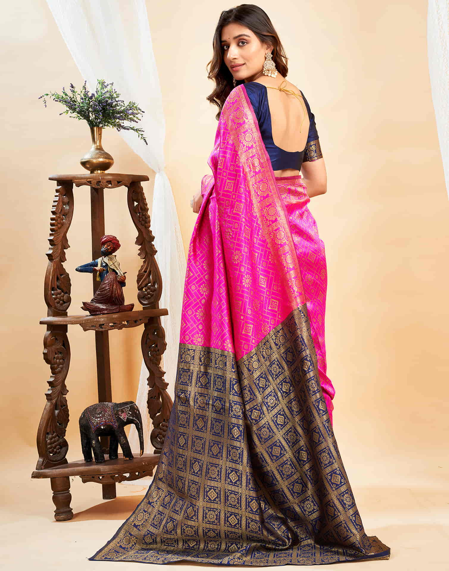 Magenta Silk Weaving Banarasi Saree