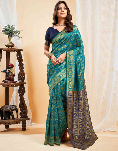 Green Silk Woven Banarasi Saree