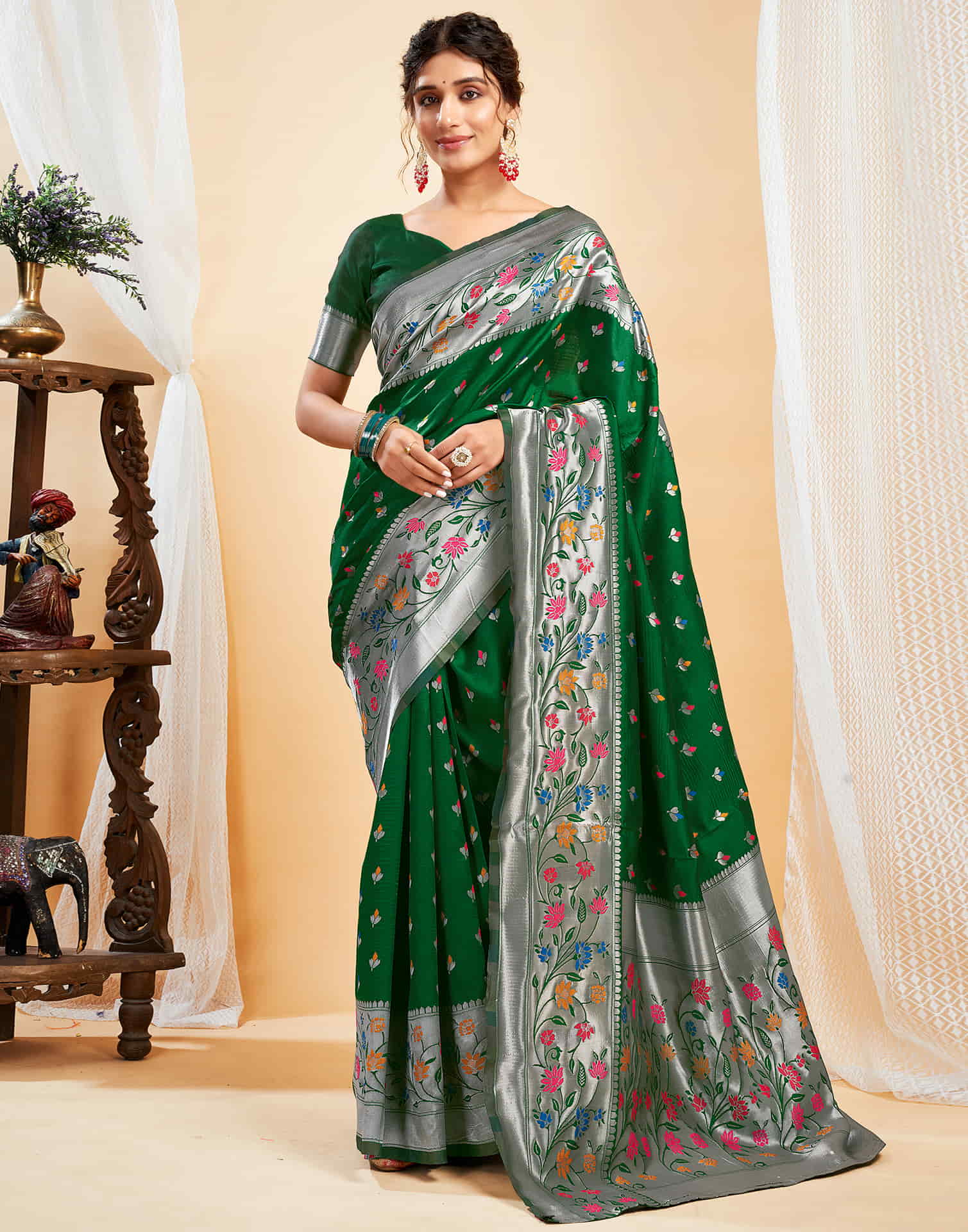 Green Silk Woven Paithani Saree