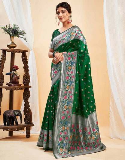 Green Silk Woven Paithani Saree