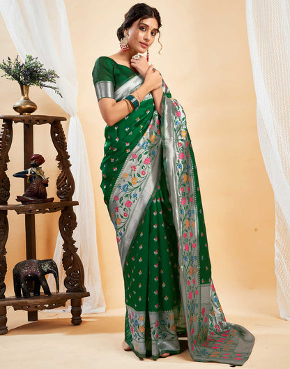 Green Silk Woven Paithani Saree