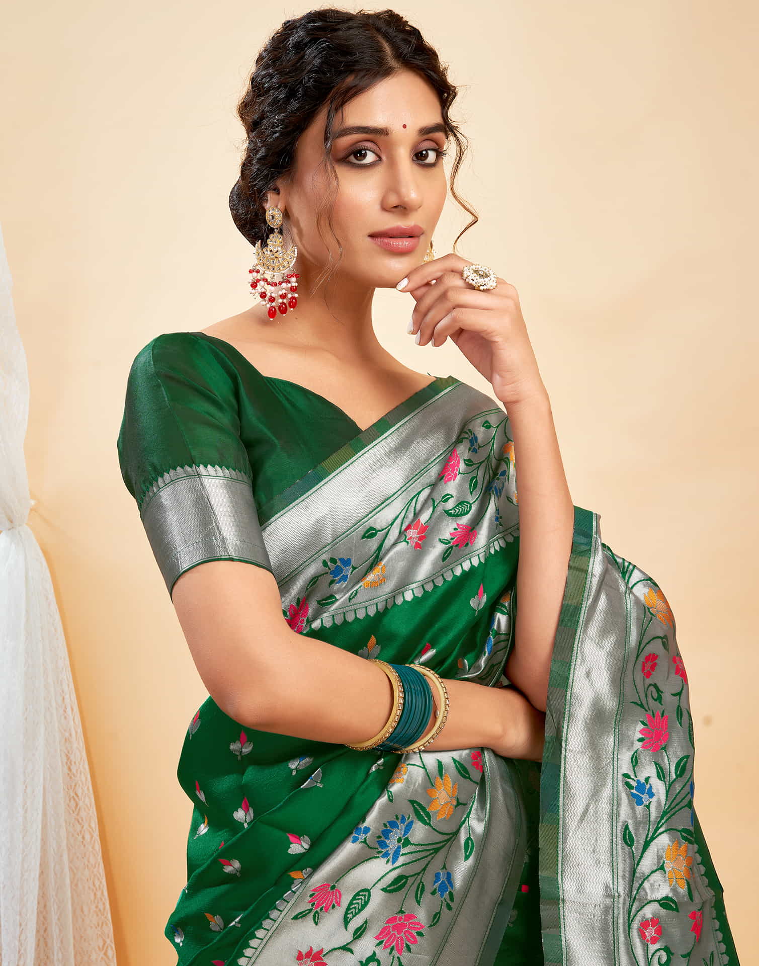 Green Silk Woven Paithani Saree