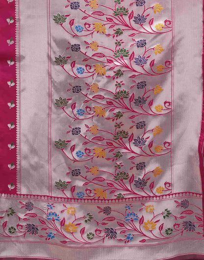 Rani Pink Silk Woven Paithani Saree