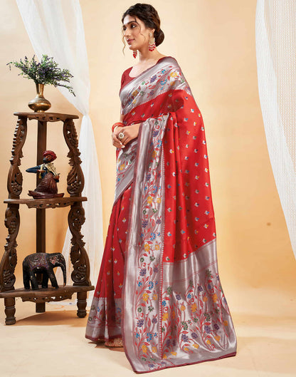 Red Silk Woven Paithani Saree