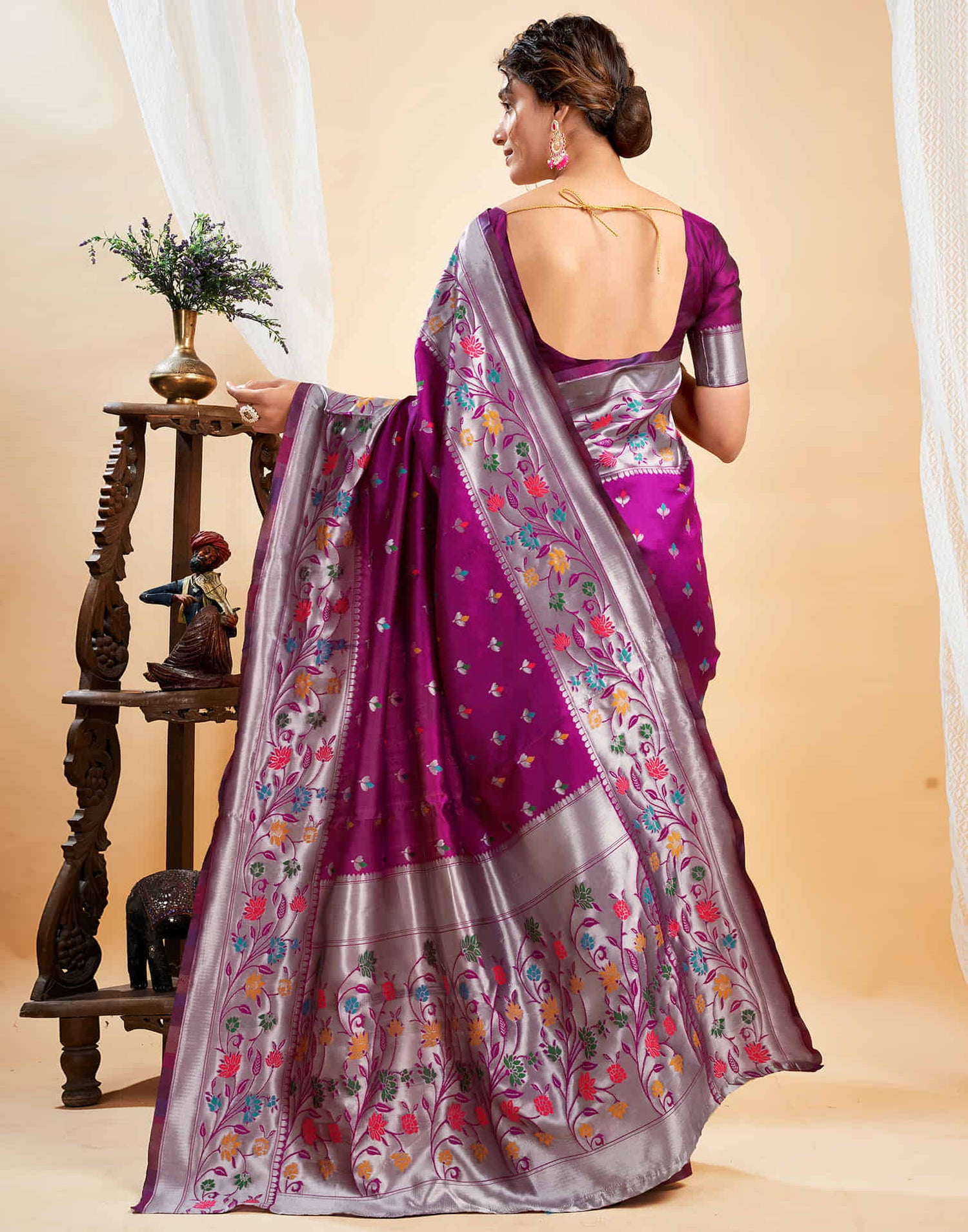 Purple Silk Woven Paithani Saree