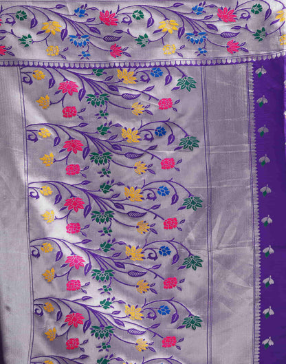 Violet Silk Woven Paithani Saree