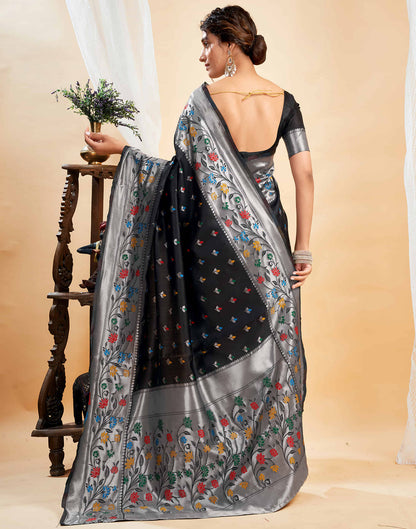 Black Silk Woven Paithani Saree