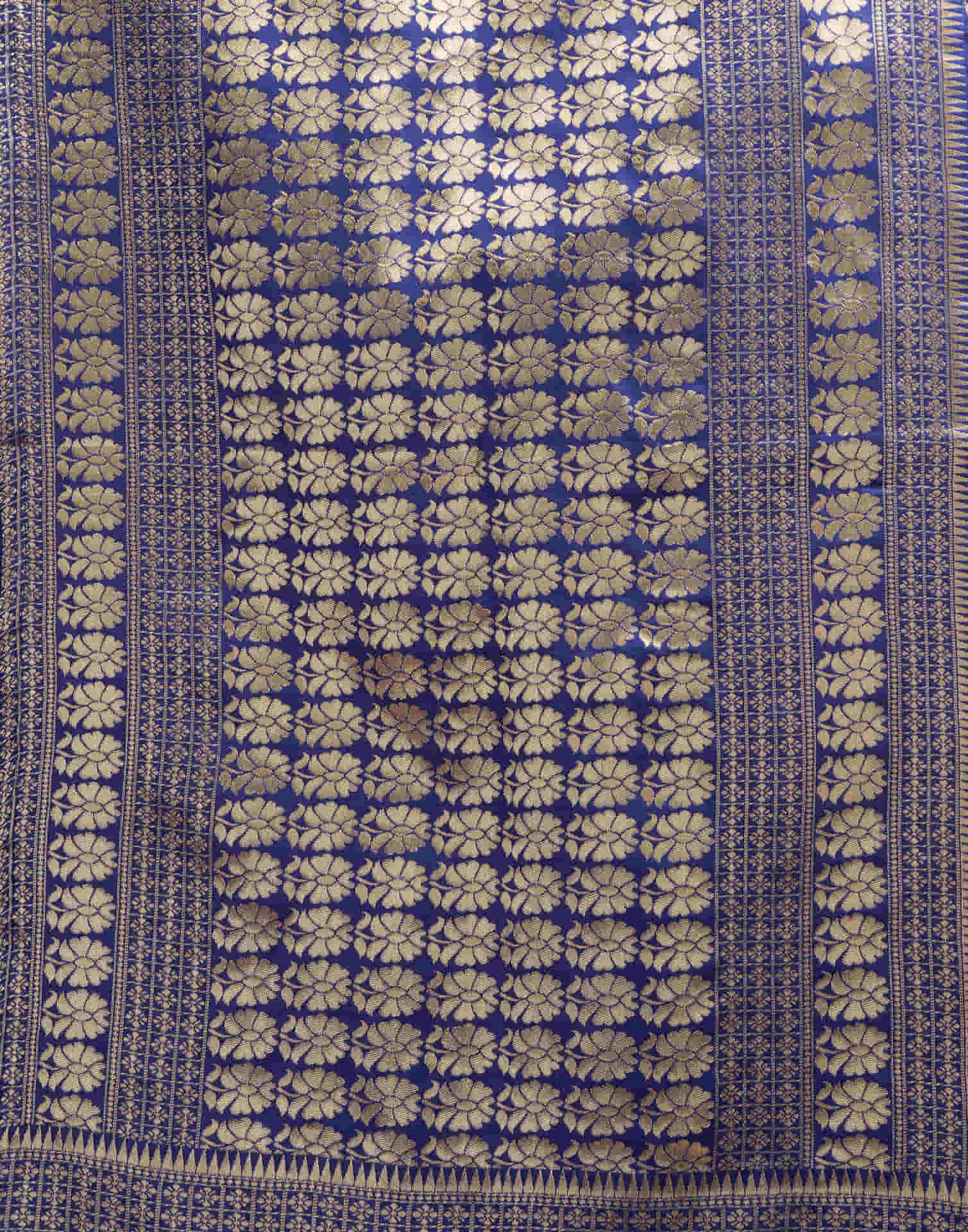 Blue Silk Blend Woven Banarasi Saree