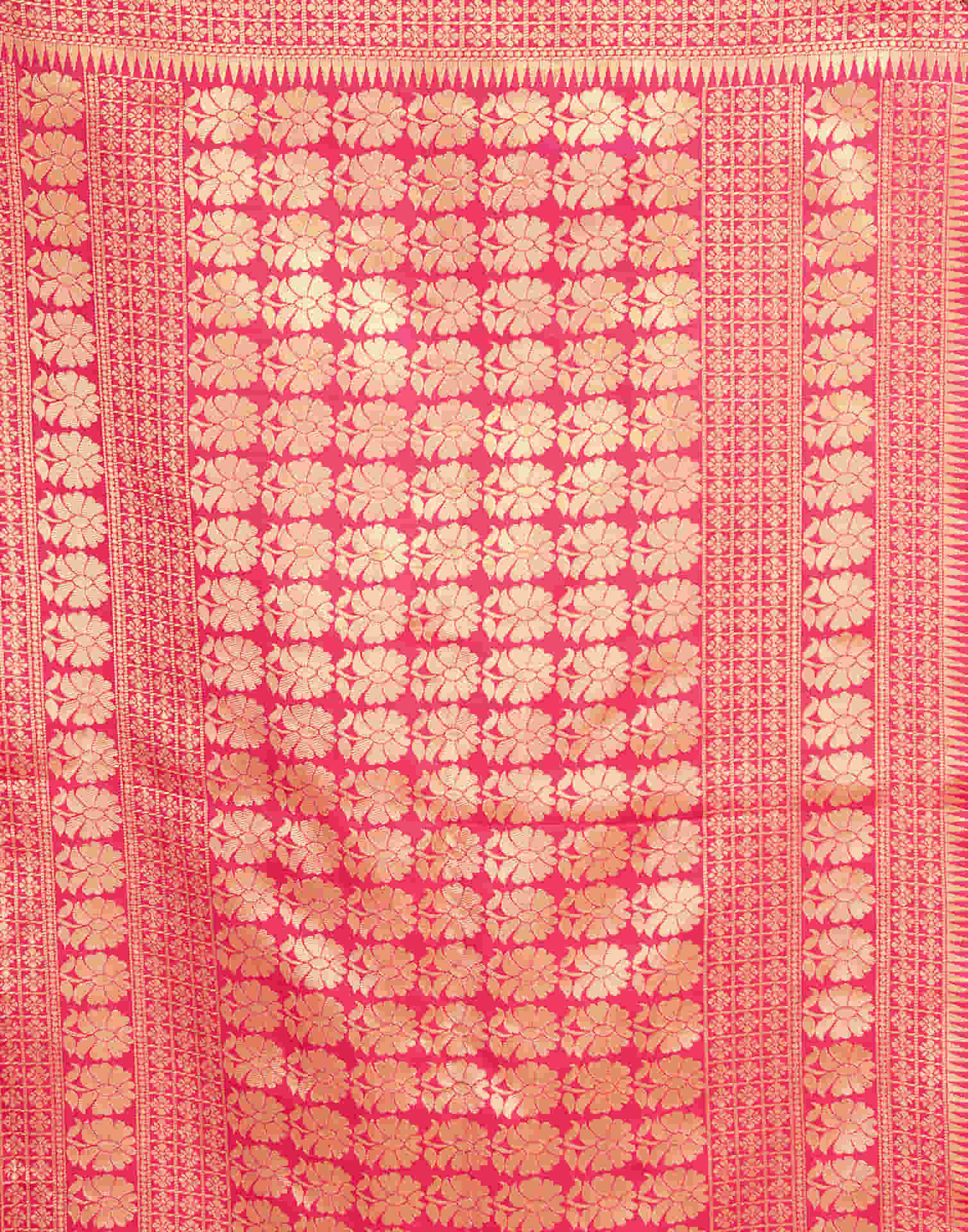 Punch Pink Silk Woven Banarasi Saree