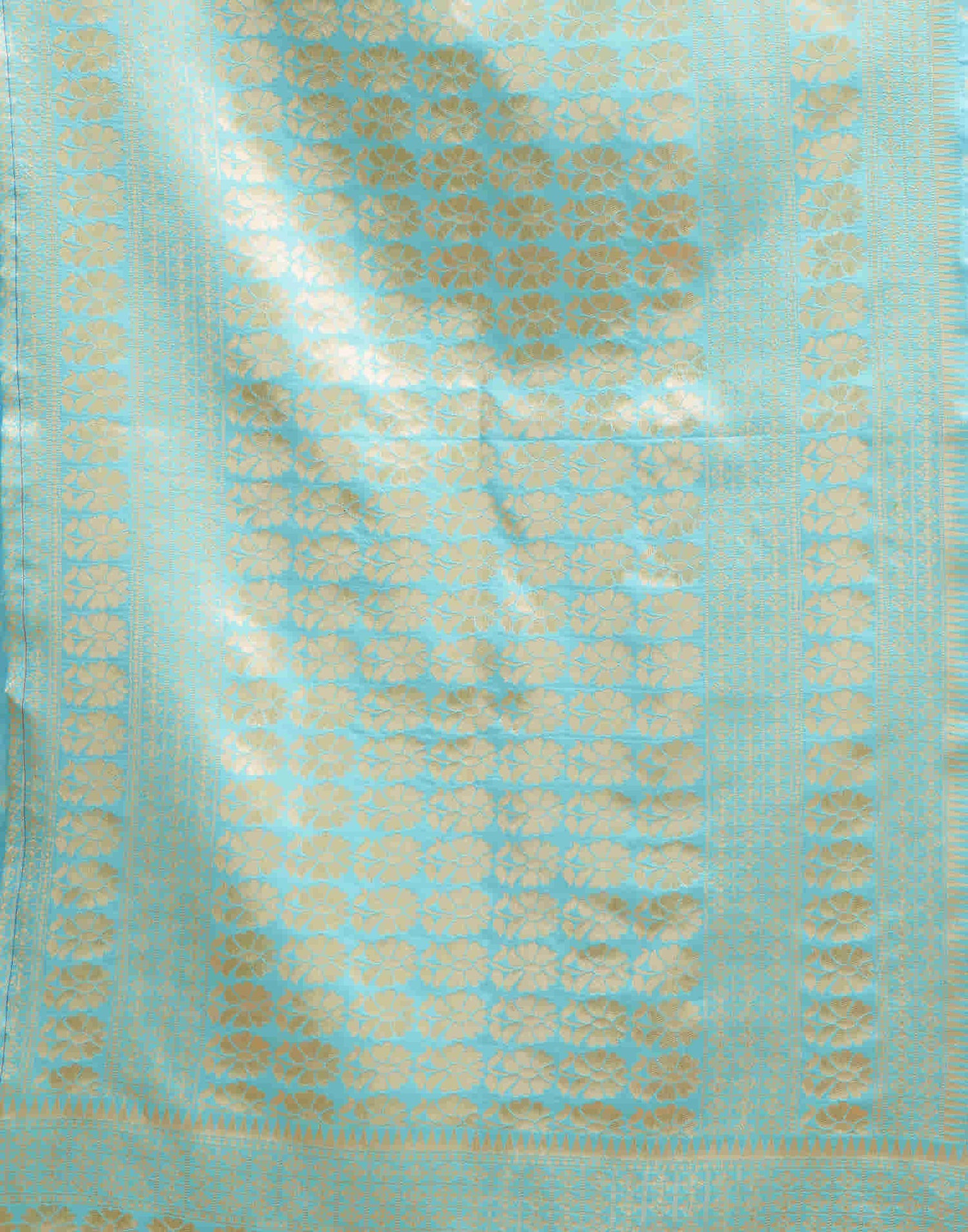 Blue Silk Blend Woven Banarasi Saree