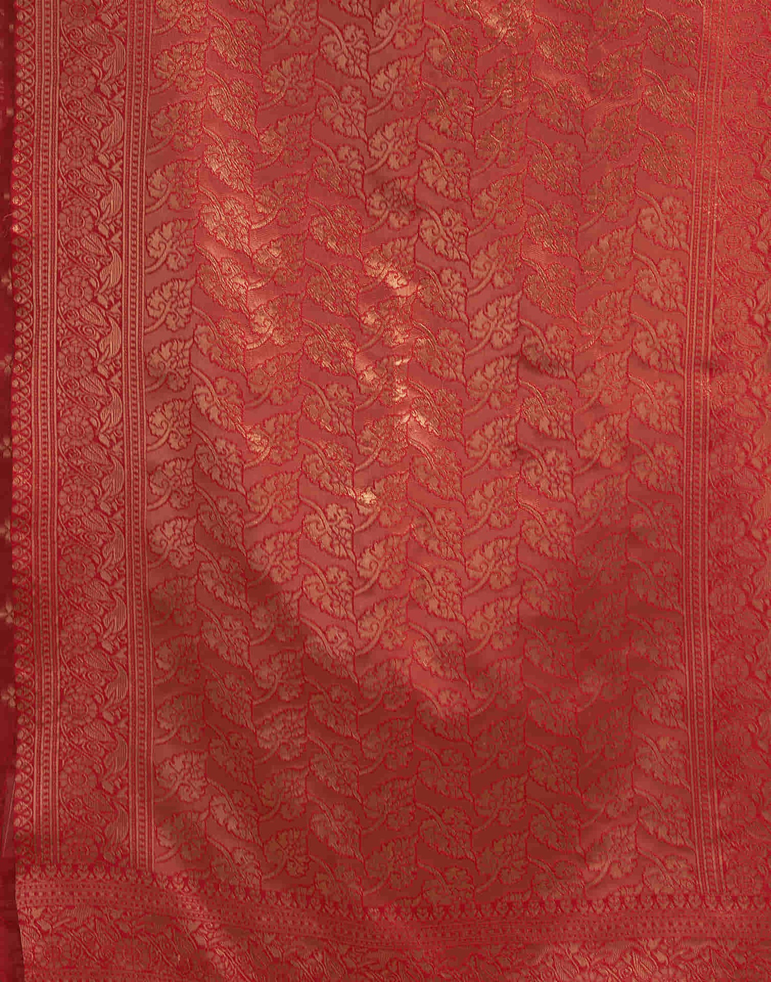 Red Silk Blend Woven Banarasi Saree