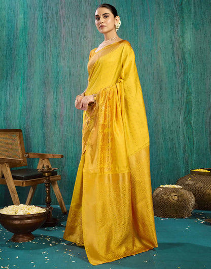 Yellow Silk Woven Kanjivaram Saree