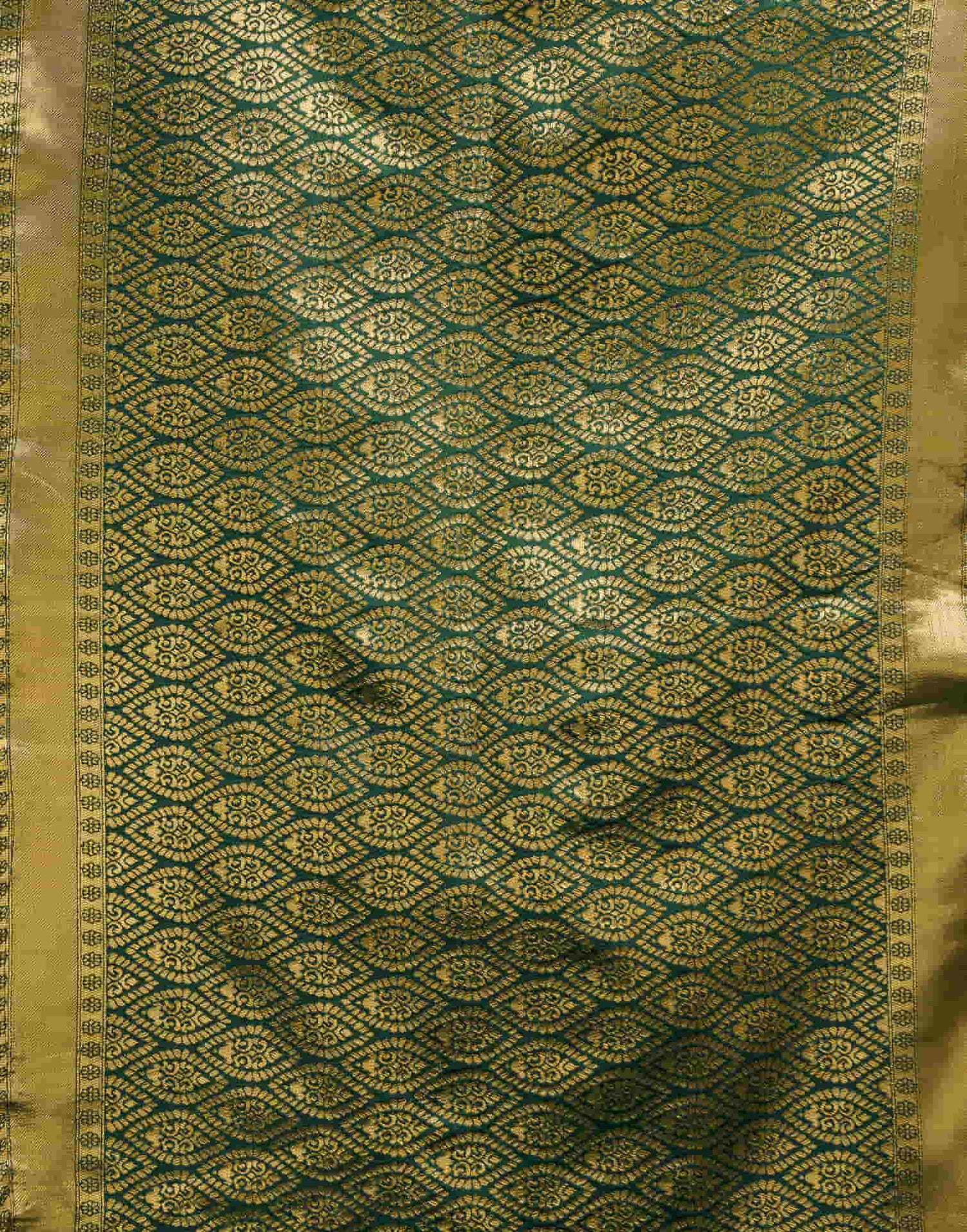 Dark Green Silk Woven Banarasi Saree