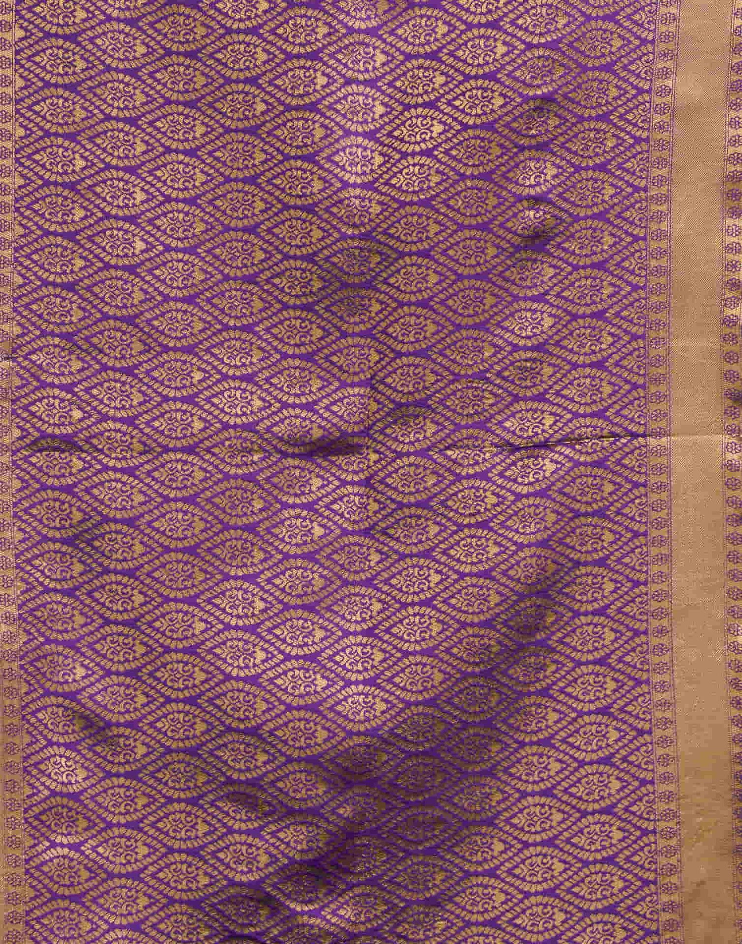 Violet Silk Woven Kanjivaram Saree