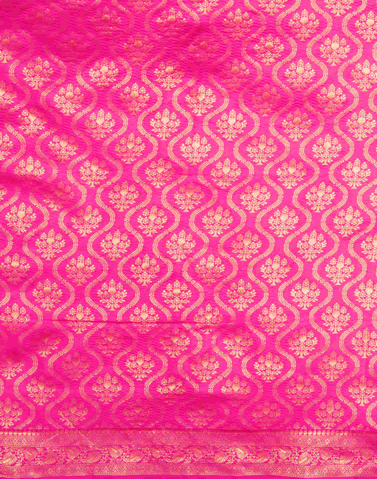 Rani Pink Silk Woven Banarasi Saree