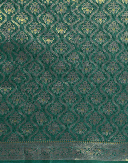 Green Silk Blend Woven Banarasi Saree