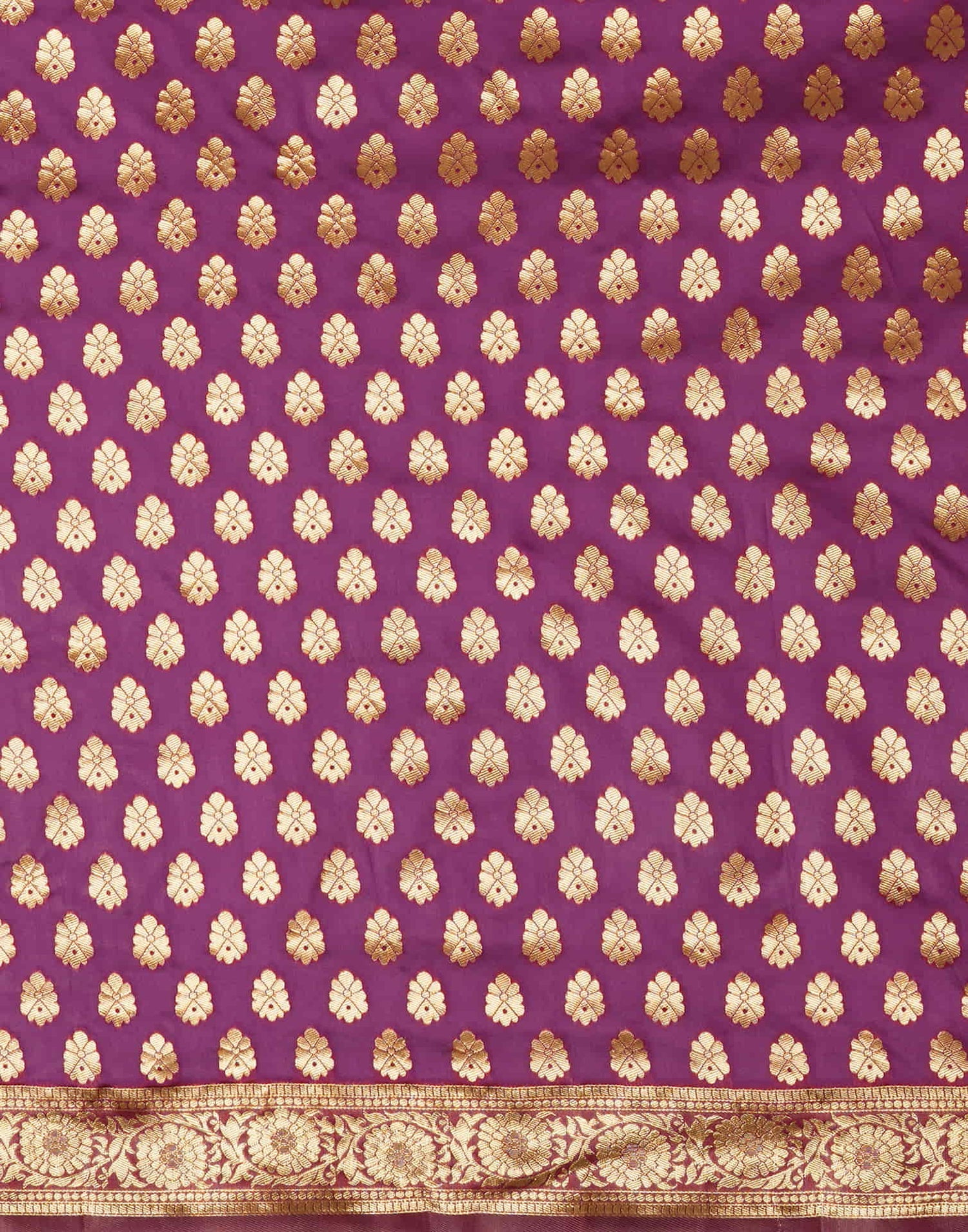 Purple Silk Blend Woven Banarasi Saree