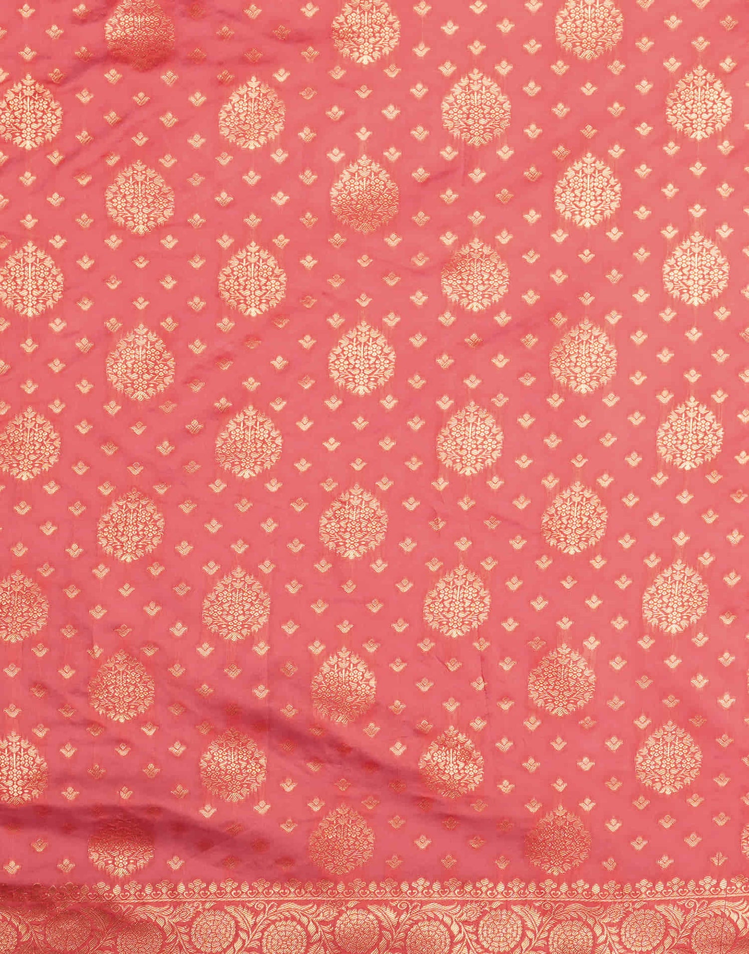 Pink Silk Blend Woven Banarasi Saree