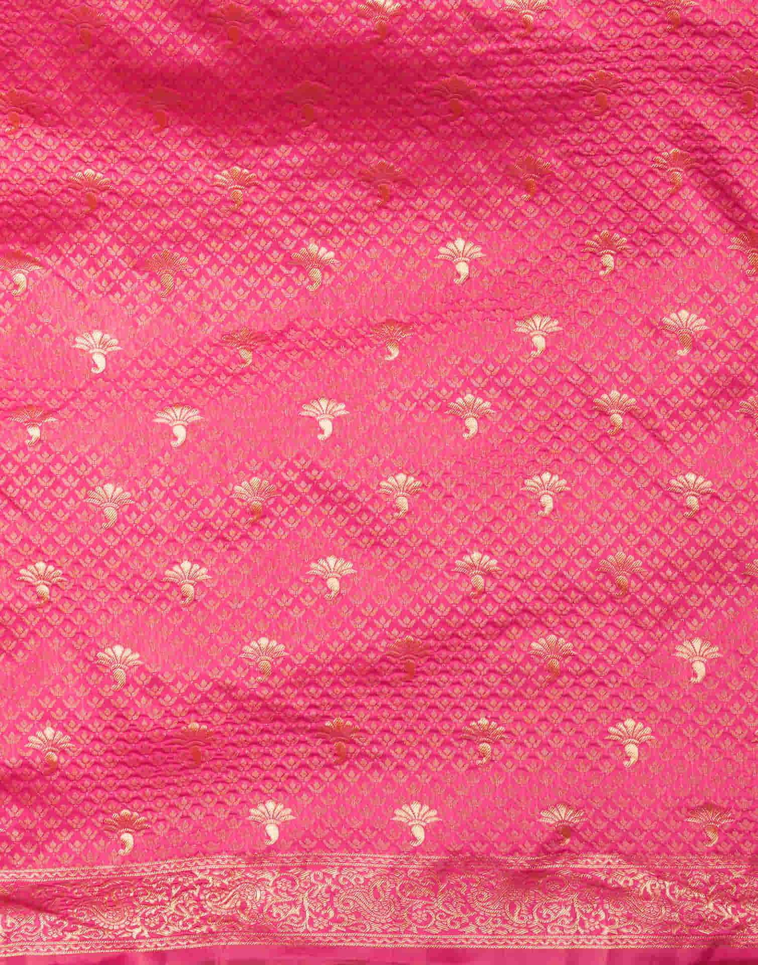 Rani Pink Silk Weaving Banarasi Saree