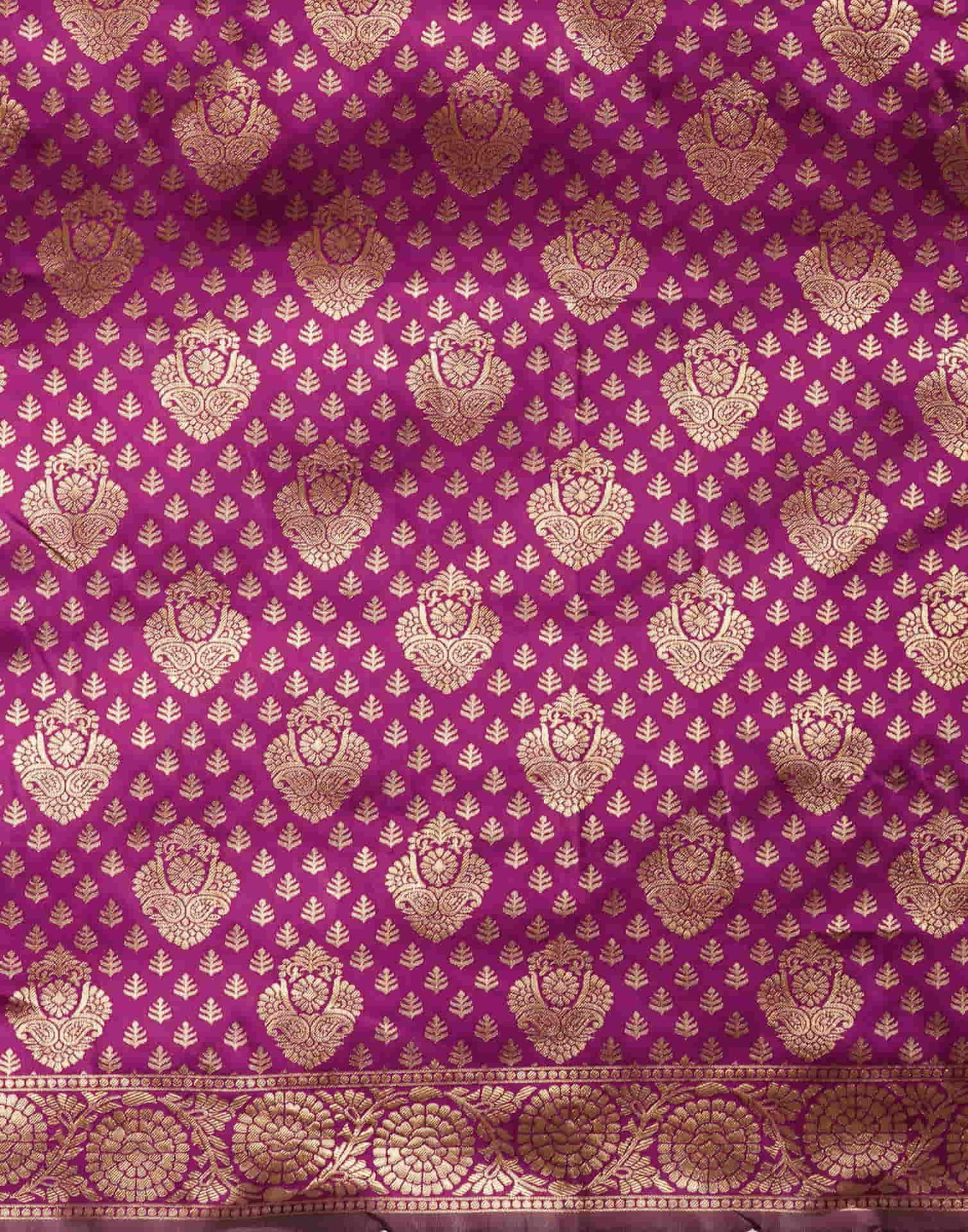 Purple Silk Blend Woven Banarasi Saree