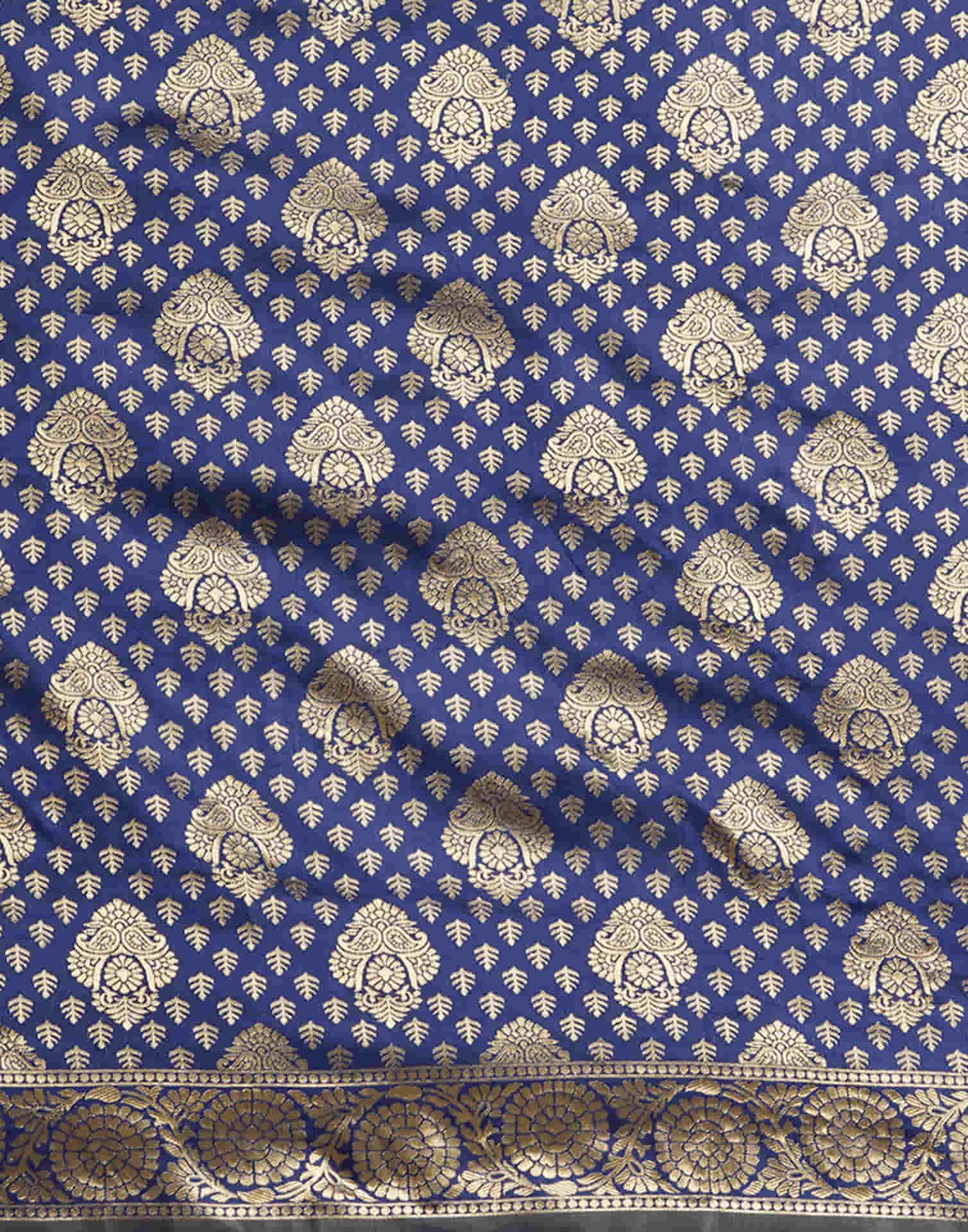 Navy Blue Silk Weaving Banarasi Saree