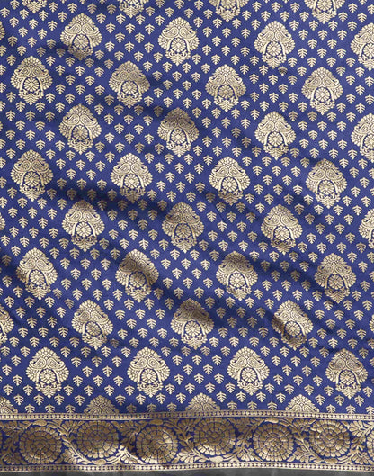 Blue Silk Blend Woven Banarasi Saree