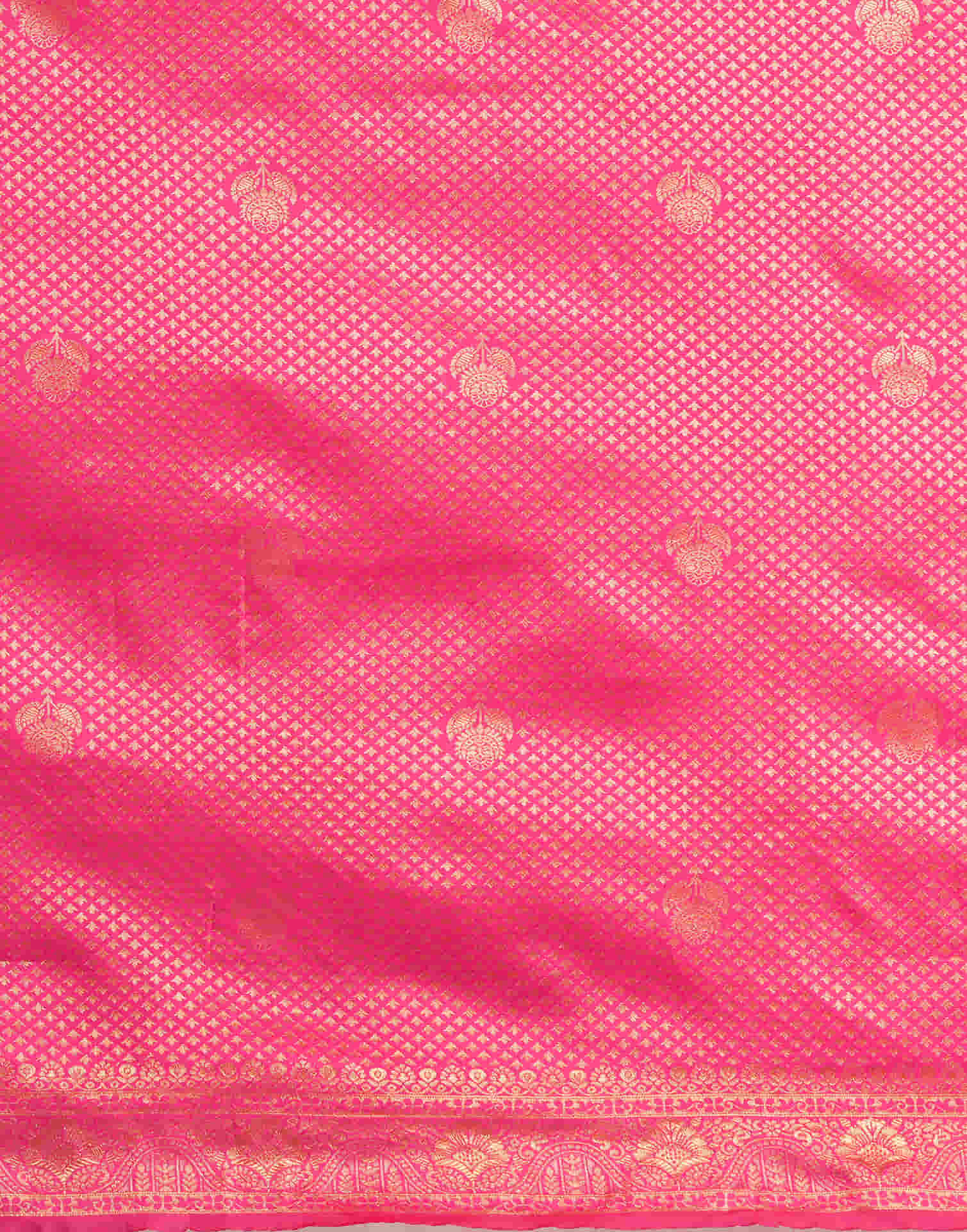 Rani Pink Silk Woven Banarasi Saree