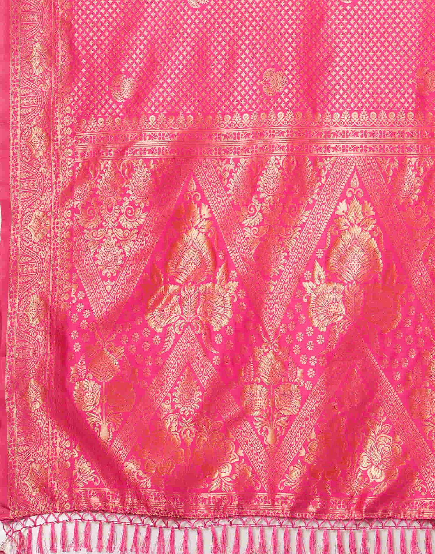 Rani Pink Silk Woven Banarasi Saree